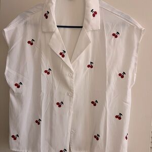 Short sleeve summer shirt with Cherries